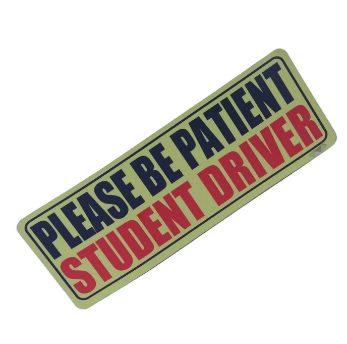 removable 3 pcs magnetic bumper reflective student new driver reflective safety magnet signs for student driver