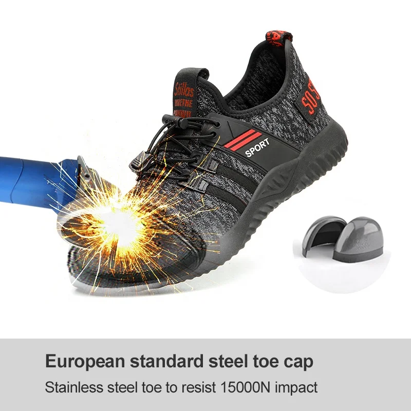 Hot Sale Popular Selling Breathable Indestructible Steel Toe  Safety Shoes for Men
