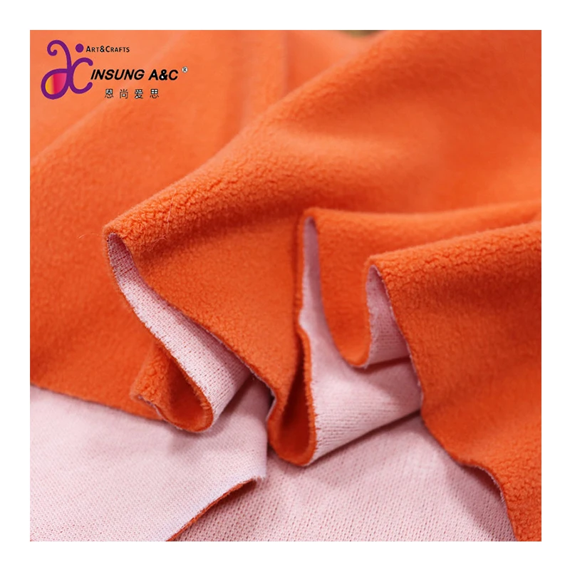 Well Designed Polyester Plush Fabrics Spandex Super Soft Grain Velvet Fleece Bonded Knitted Fabric for Clothing