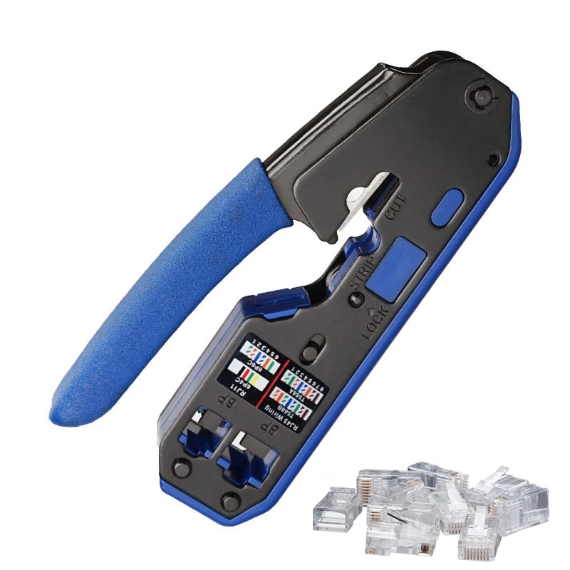 Household Multi Functional Network Cable Crimper Stripper Cutter Tool for Rj45 Cat6 Cat5E Cat5 Rj11 Rj12