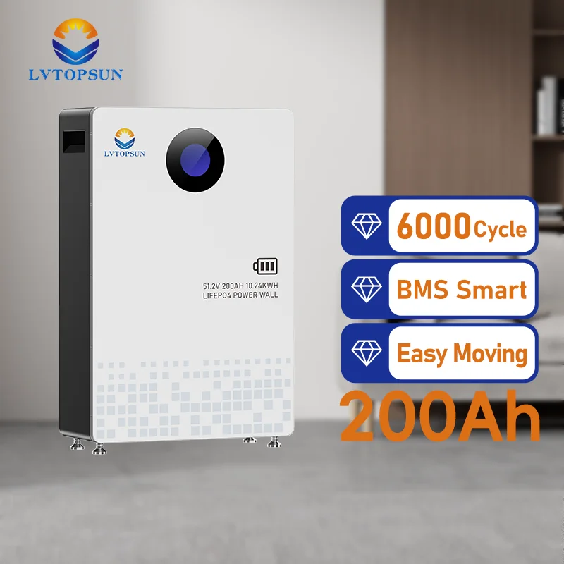 Lvtopsun 15kWh литий-ионный элемент 48V 200Ah 51 2 V 300Ah перезаряжаемый литий-фосфатный настенный Аккумулятор для домашнего хранения энергии