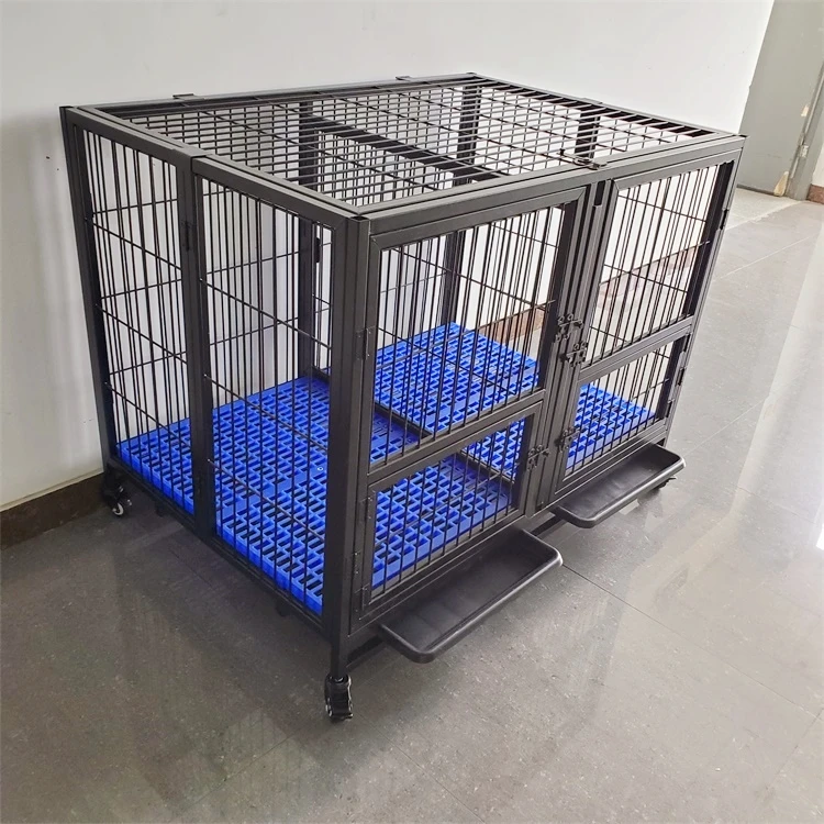 High quality and comfortable custom single layer double door Iron luxury foldable dog cage on sale