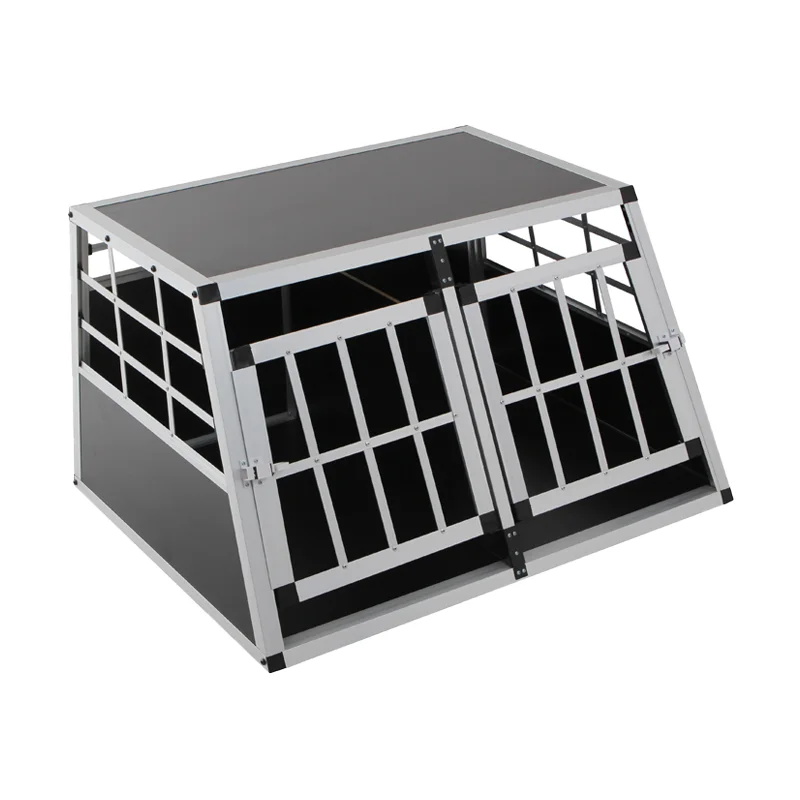 Small and medium-sized dog cage thick encryption material upgrade the double door lock  prevent escape more secure