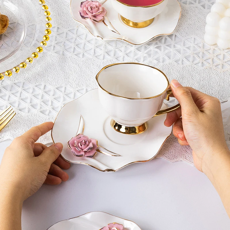 European 6 sets cup saucer tea and coffee cup sets gift box