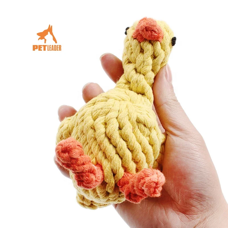 
Funny Pet Toy duck woven pet dog toy Woven Cotton Rope Puppy Chew Toy 