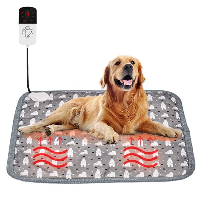 Rectangle Pet Heat Pad Cushion Comfortable Warm Sleeping Blanket Electric Pet Heat Mat With Timer