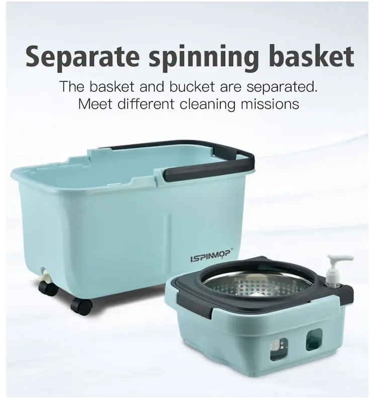 Easy Clean 360 Degree Plastic Bucket Spin Mops with 2 Refill