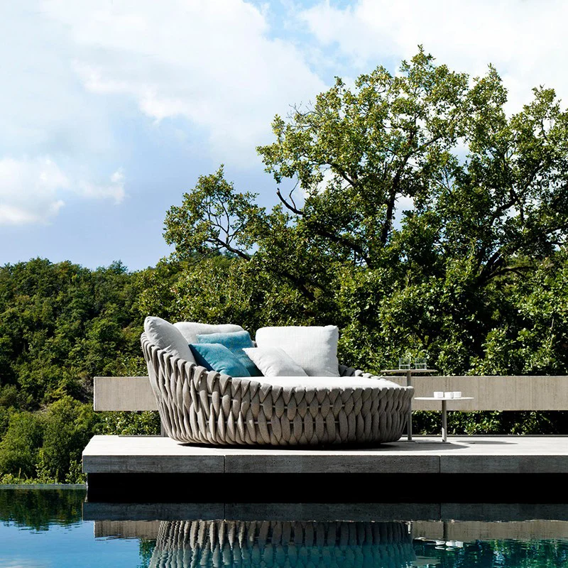 (SP-OS116) Garden Furniture  Table Design Matching Beach Sunbed Outdoor Chaise Lounge Outdoor Sunbed