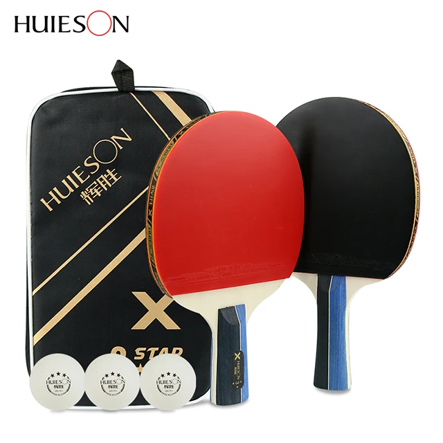 
HUIESON OEM Cheap Professional Custom 3 Star Ping Pong Set Paddle Table Tennis Racket 