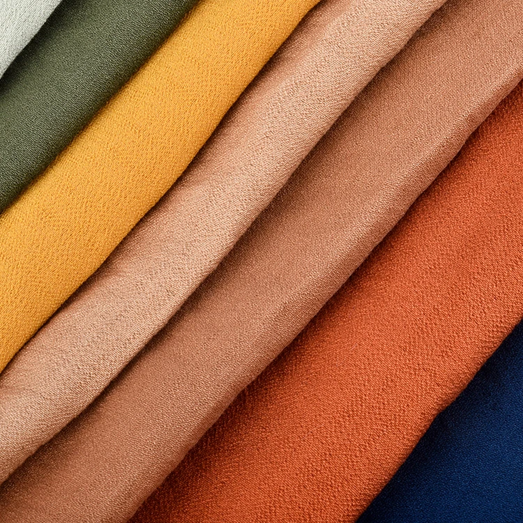 Shaoxing Textiles Custom Pantone Color Solid Woven Crespo Viscose Nylon Fabric for trousers