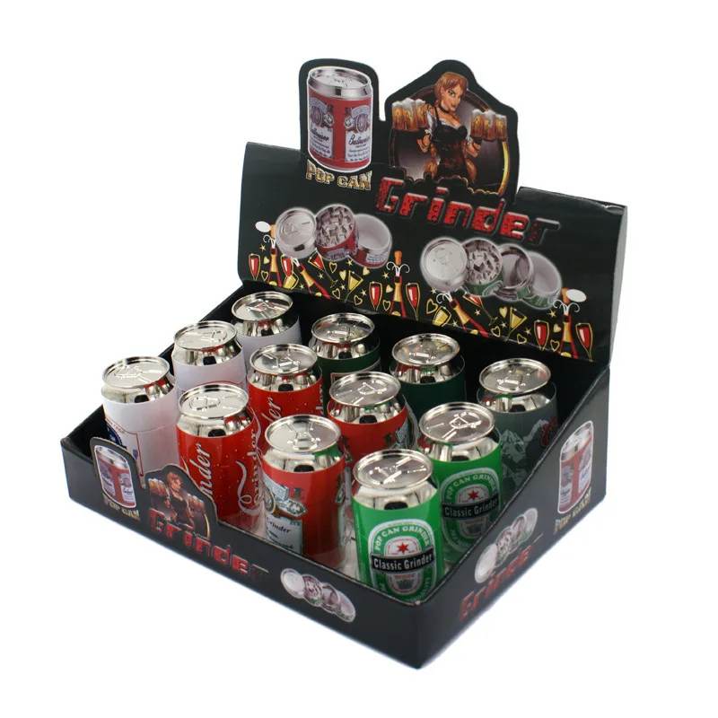Mini cans metal smoke grinder   Coke bottle small smoke grinder Cross-border supply of 4-layer metal smoke grinder