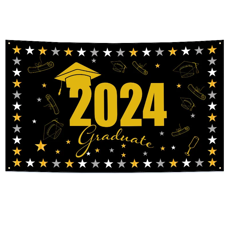 Stock Polyester Graduation Photography Background Banner For Congratulations Celebration