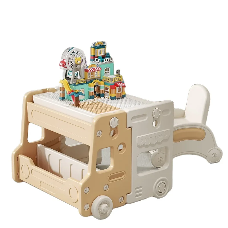 kids Building Block Table  Multi functional study toy building block table and chair set