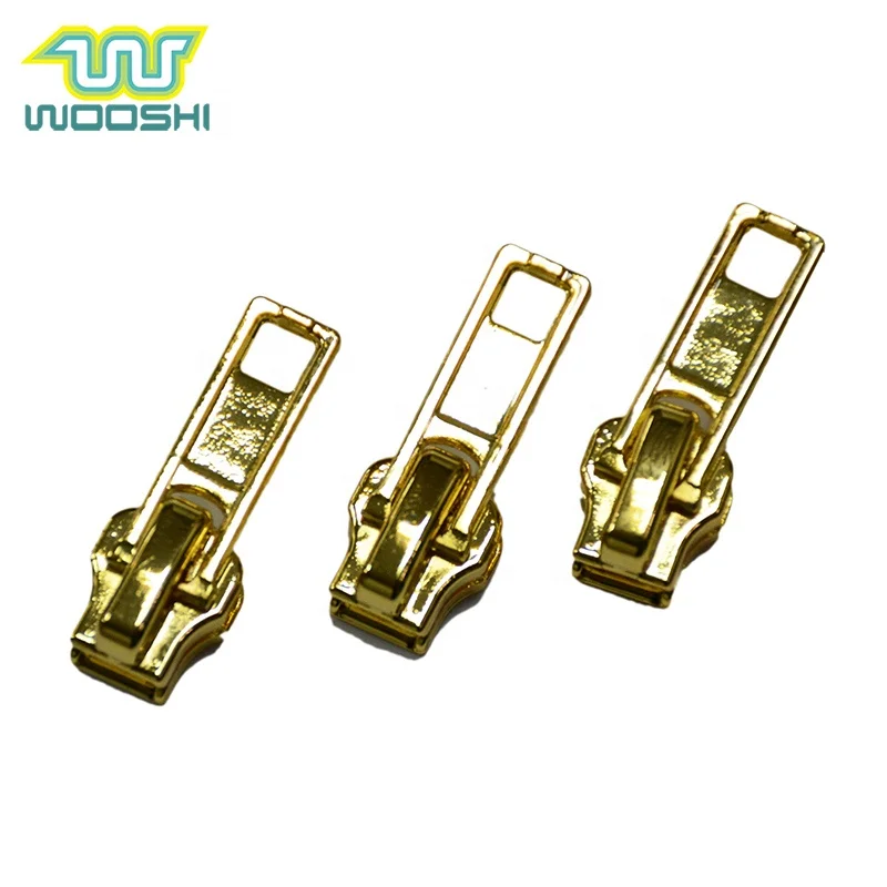 Really cool golden metal sliders Auto Lock with special circle puller for bags shoes