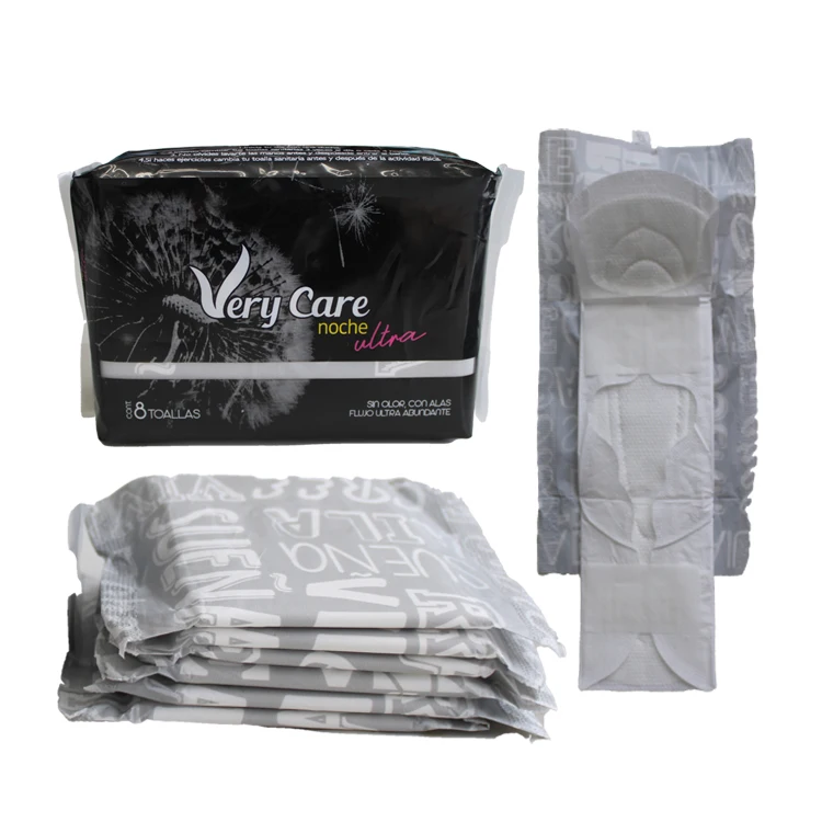 servilleta sanitaria Blood Absorbent Ultra Thin Mesh Sanitary Napkin Manufacturer with Wings