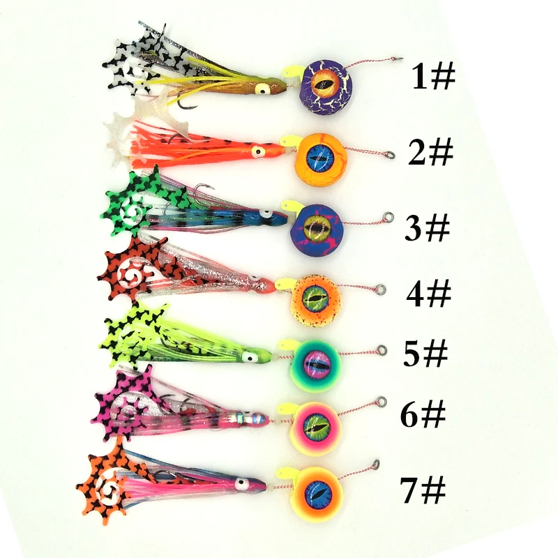 Wholesale factory price new design japan style  squid lure metal  tai rubber snapper jig head  fish hook set