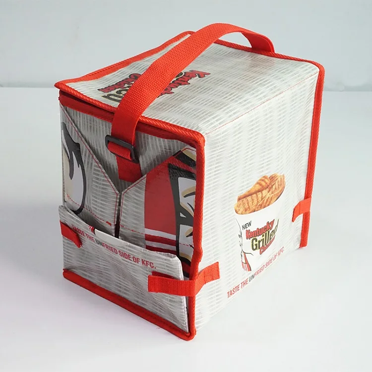 Chiterion Customized Silver Drink Beer Can Coffee Delivery Snack Ice Lunch Tote Picnic Food Soft Cooler Bag With Two Side Pocket