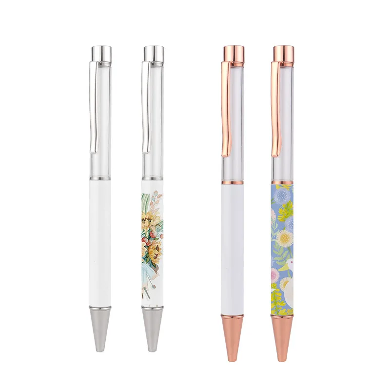 New Design DIY Sublimation empty tube pen DIY ballpoint pens sublimation snow globe pens