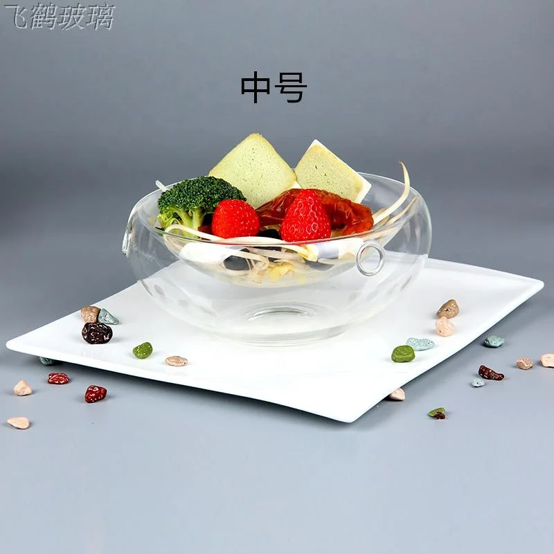 Customized Creative Artistic Conception Double Wall Glass Bowl for Dining Utensils