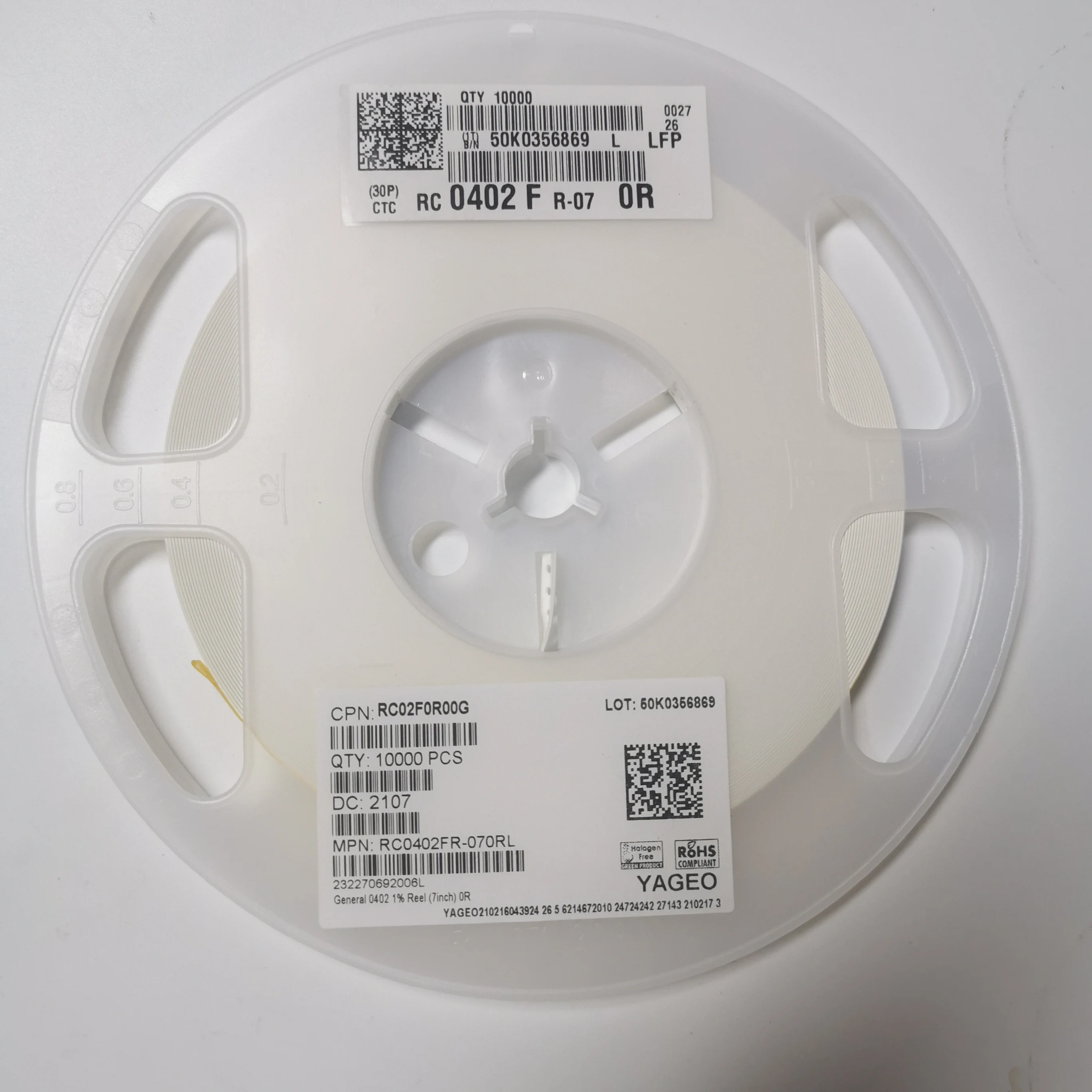 Оригинальная толстая пленка SMD резистор 0 Ом 62 5 МВт 0402 1% RC0402FR-070RL в наличии на