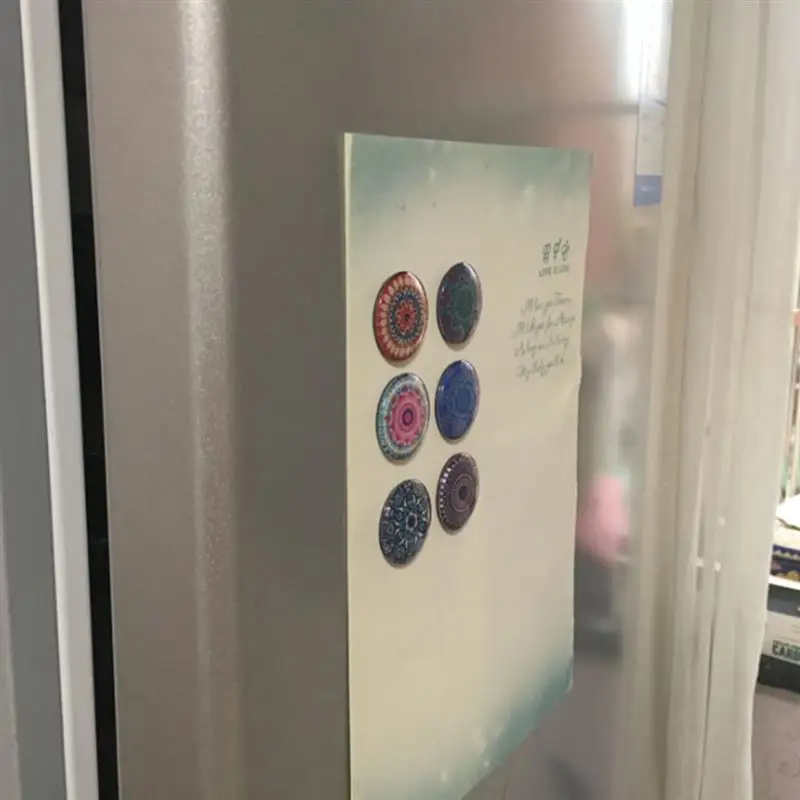 Custom Refrigerator Sublimation Crystal Glass Magnets Impressionist, Dome Glass Fridge Magnet, Magnetic Glass Magnets