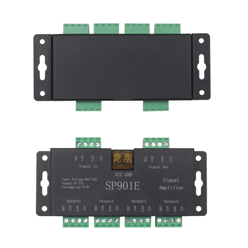 AC5V 12V 24V 4 group output signal RGB LED strip light SPI Signal Amplifier pixel led controller