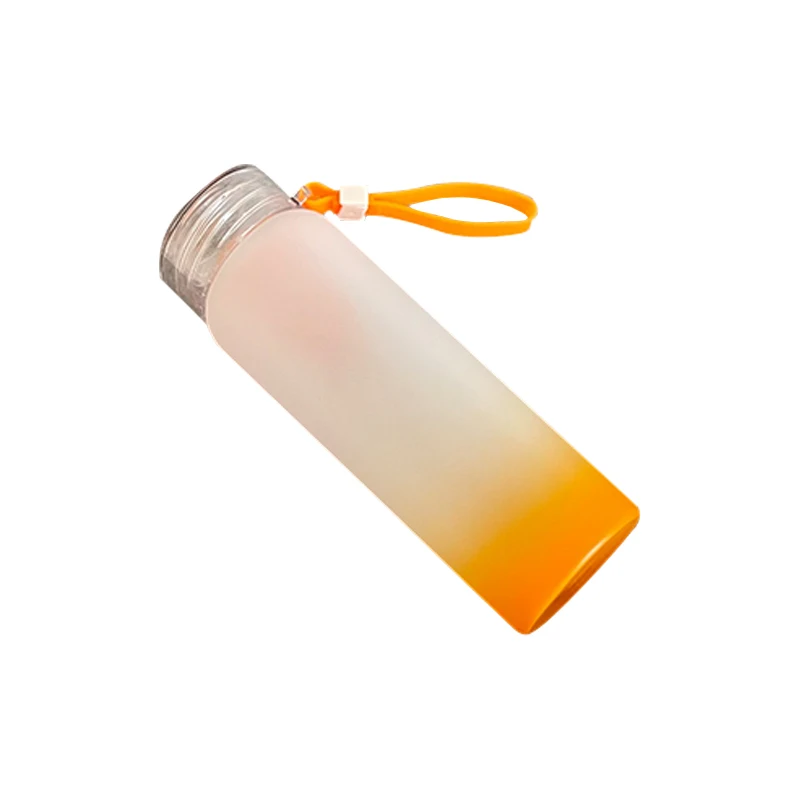 USA warehouse ombre sublimation 17oz drink glass colorful gradient frosted glass water bottle ombre color glass bottle