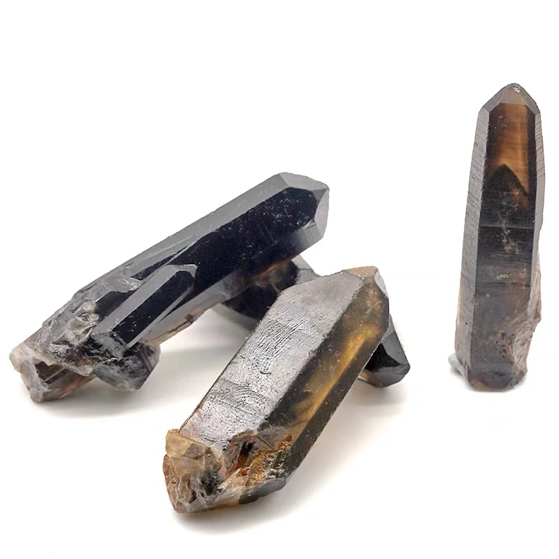 Wholesale Raw natural Smoky crystal clear quartz crystal terminated point for healing