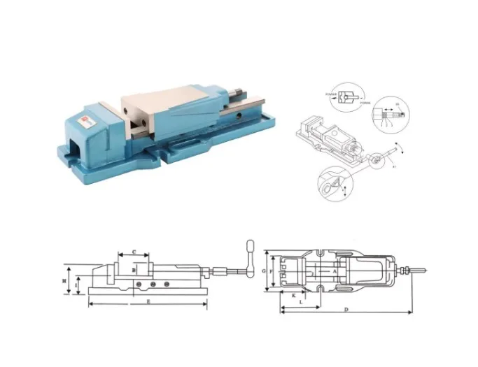 CNC Hydraulic Machine Vise for Tools Clamping 4/ 5/ 6/8/Indexable Drill Bit