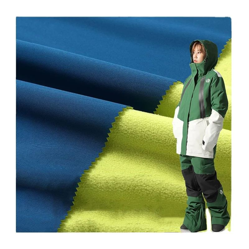Winter Functional waterproof 3 layers softshell polyester spandex 4-way-stretch with TPU bonded fleece fabric fort ski suit