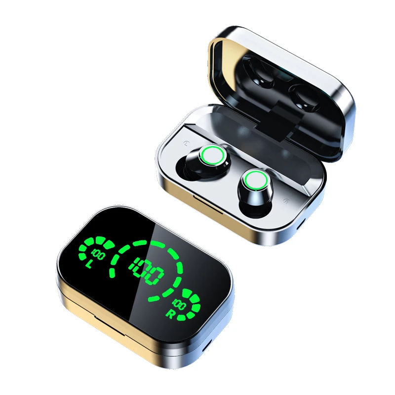 YD03 TWS earbuds LED display mirror BT5.3  earphones amazon top sell wireless headset