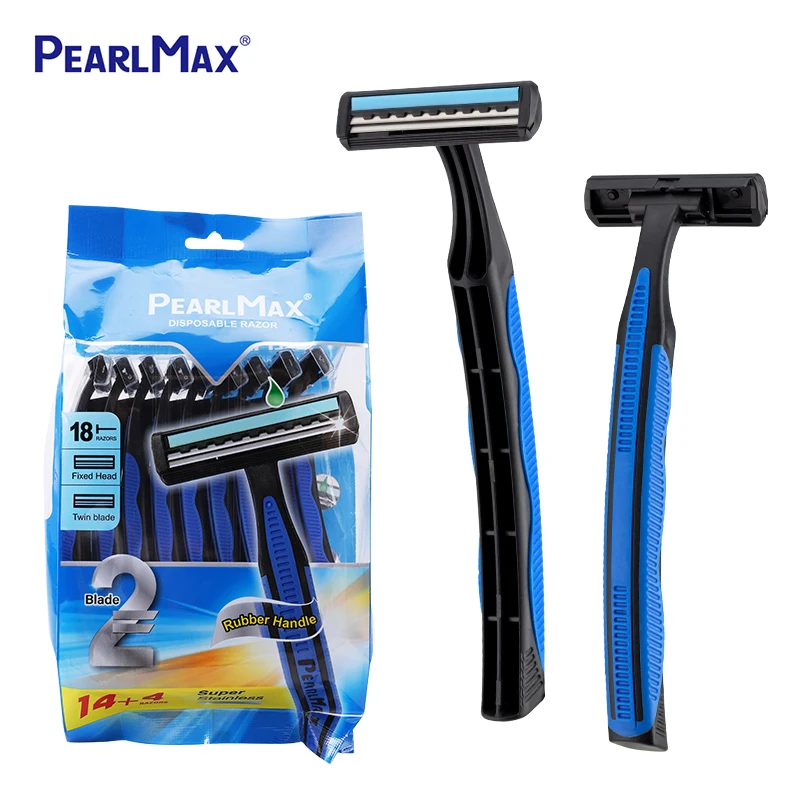 PearlMax 18 шт./упаковка бритва с двумя лезвиями инструменты для красоты мужской одноразовый набор бритья
