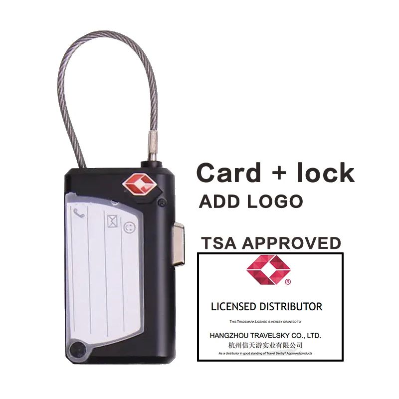3 Digit Combination Cable Lock Travel TSA Approved Combination Lock With Label