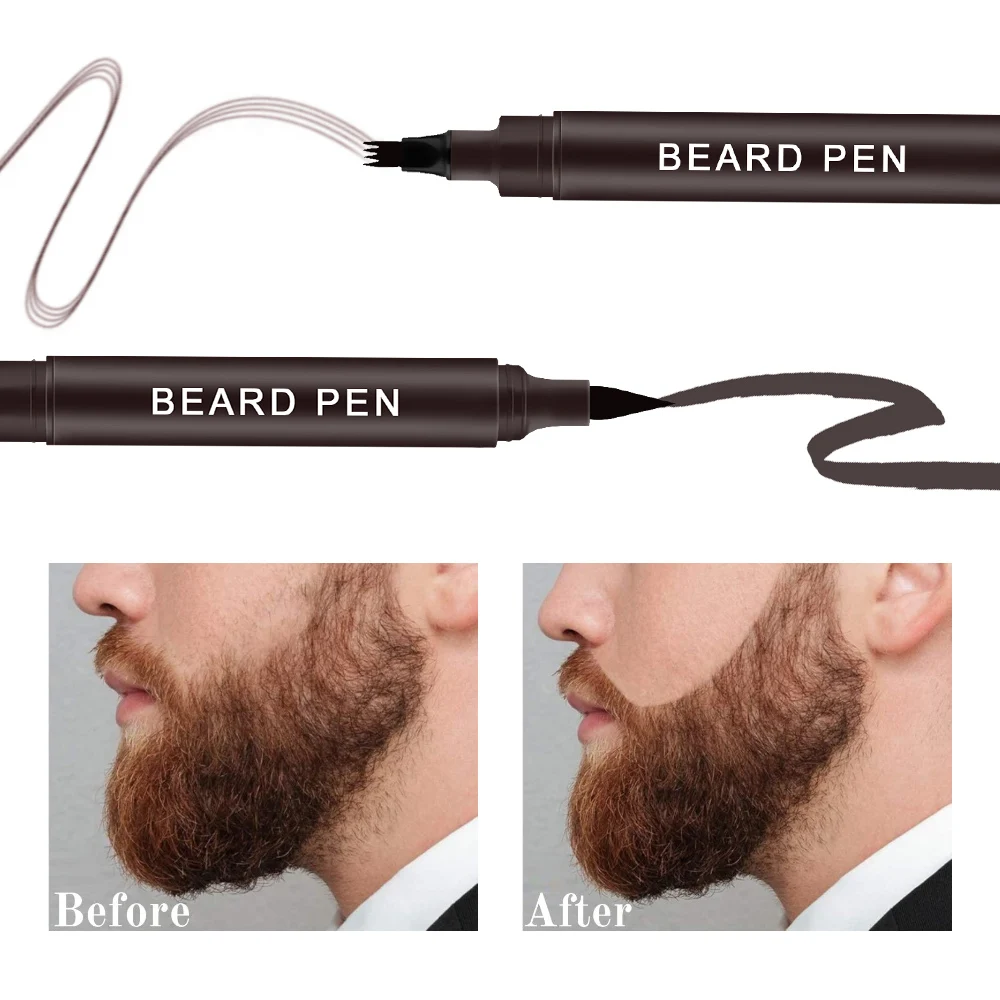 Innovative 4 Tip Micro Barber Home Use Beard Styling Beard Filler Pen For Men