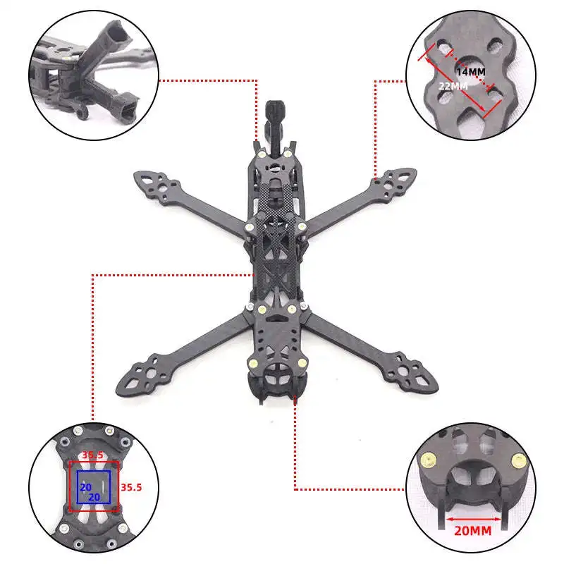 HSKRC MAK4 HD 5/6/7 Inch RC Quadcopter Carbon fiber Frame DJII FPV Air Unit/CADDX VISTA For MARK4 HD Freestyle FPV Racing  Drone