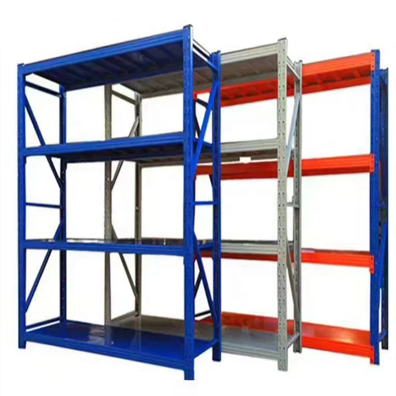 Middle duty warehouse rack tier shelving unit metal plate shelf 4 tiers shelving store storage equipment racking