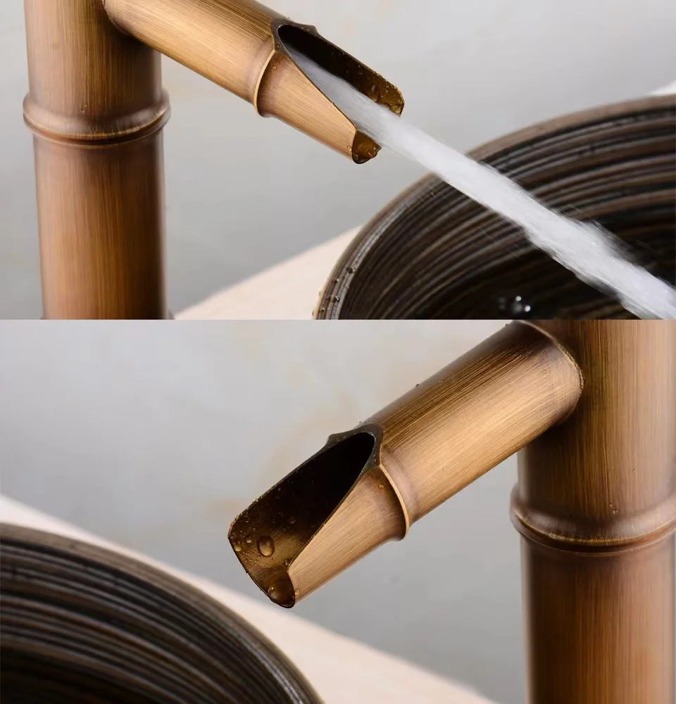 Modern Hot sale  High Quality All Brass Copper Basin Faucet Bamboo Shape Faucet Hot And Cold Water Mixer Tap