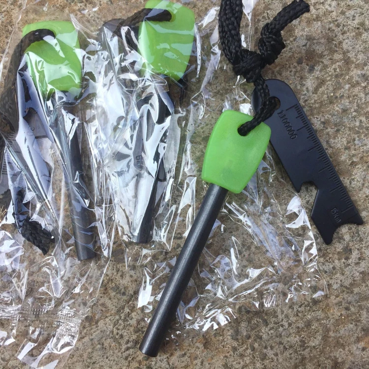 Wholesale fire starter paracord outdoor ferro rod fire starter black flint stone fire starter