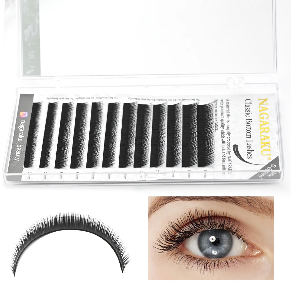 NAGARAKU Eyebrow Extension Black Color 0.10 Thickness J Curl 5mm 6mm 7mm Eyebrow Eyelash Extension Lashes,Bottom lashes