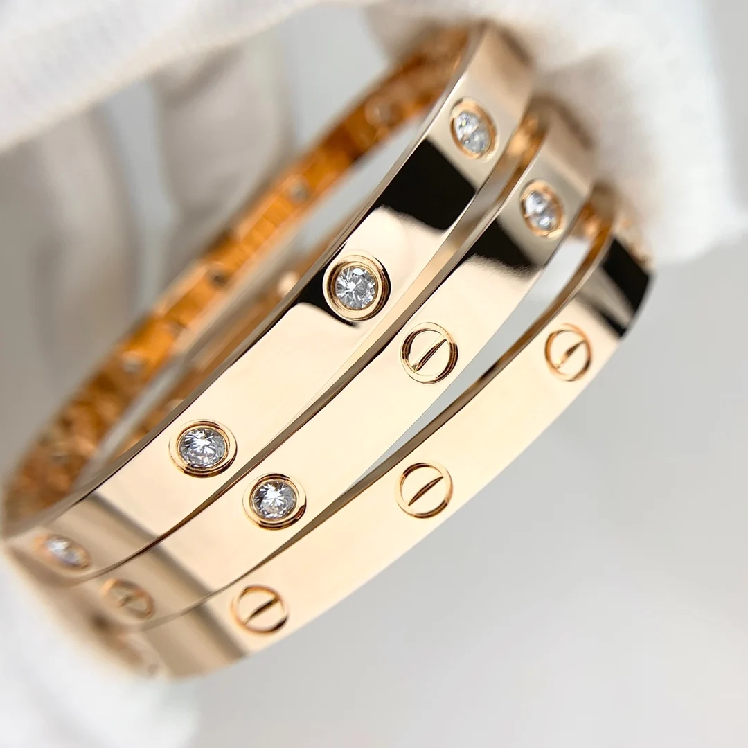 Luxury Designer 316L Stainless Steel Screwdriver Screw Love 18K Gold Plated Brand Bangle Bracelet for Women And Men