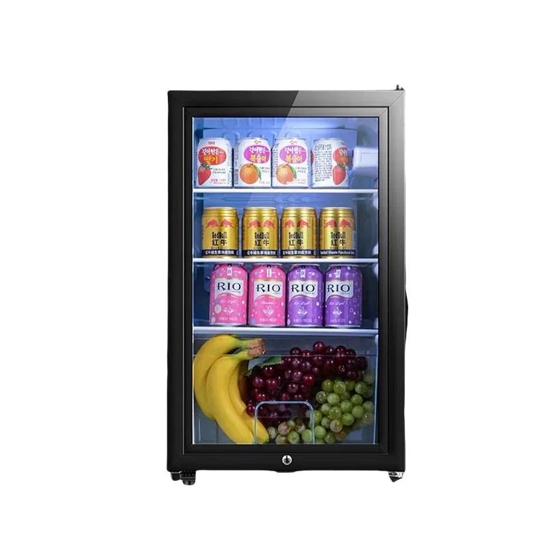 40L 50L 90L Mini Fridge Compact Double Layered Glass Door Refrigerator Portable Noise Free Bar Hotel Small Space