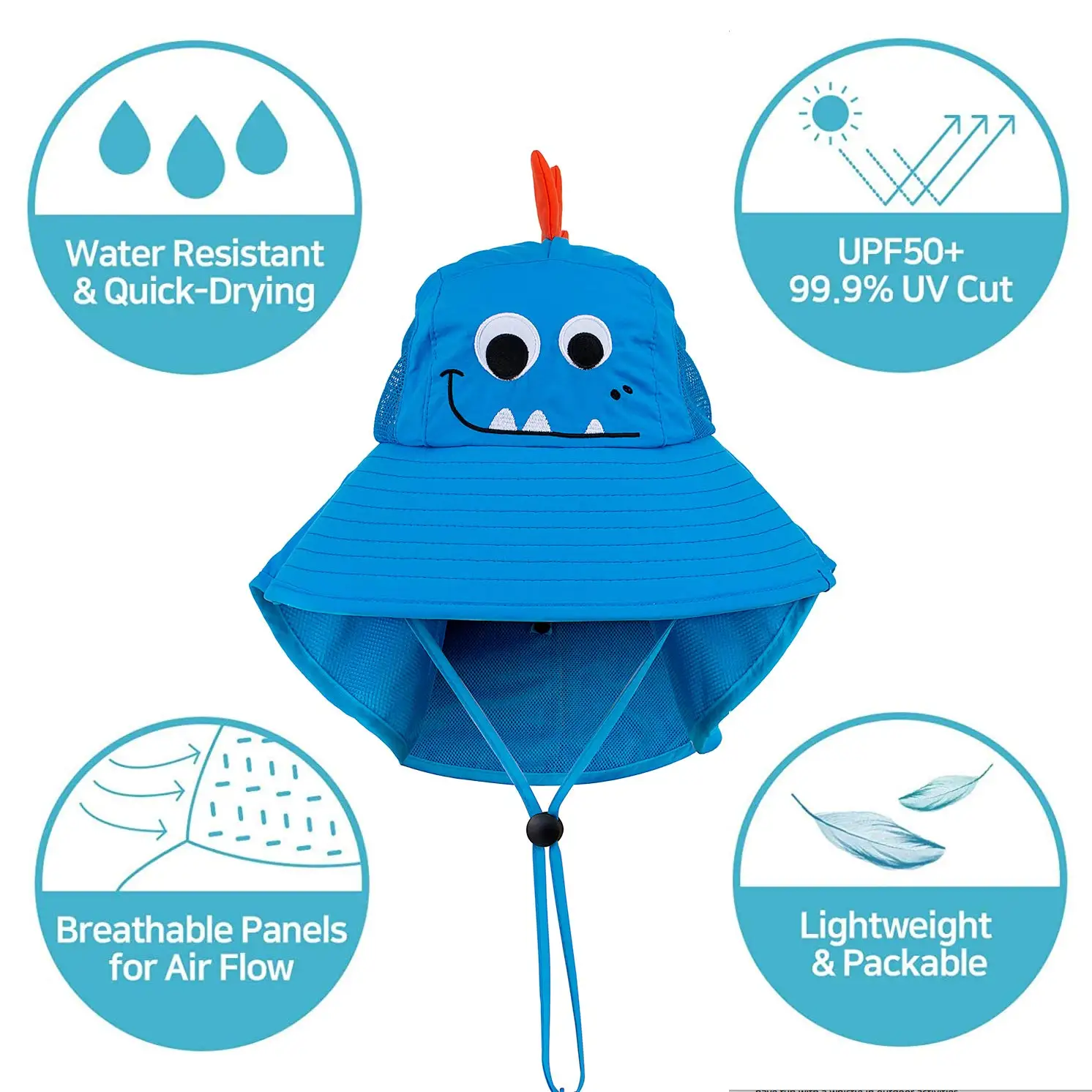 2022 новая детская Солнцезащитная шляпа UPF 50 + для мальчиков и девочек Защитная с широкими полями пляжные
