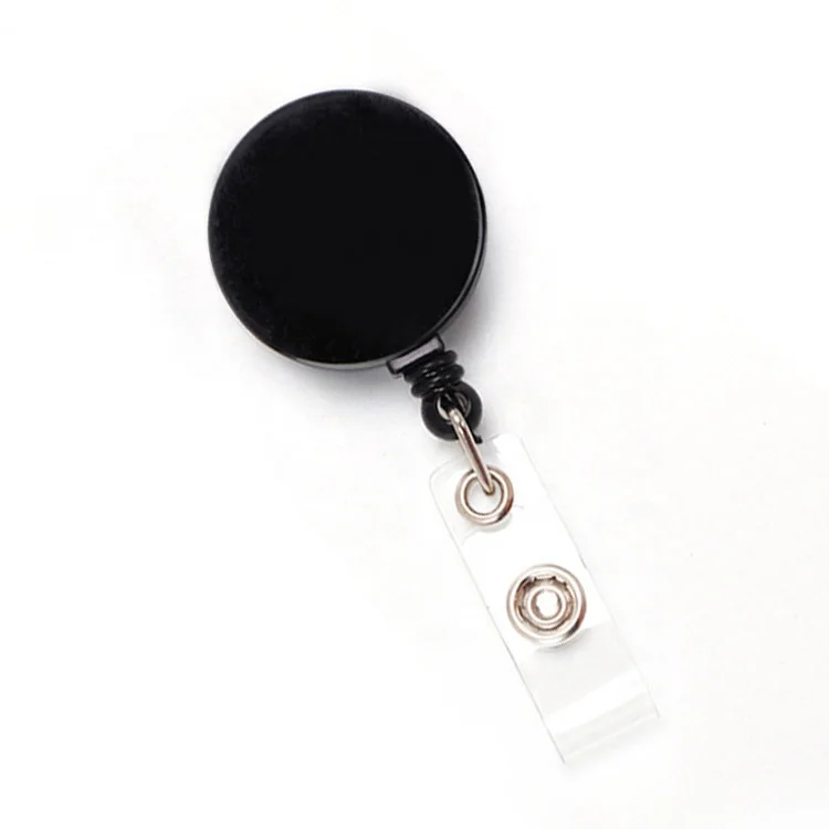 32mm Flat Cover Plastic Retractable Felt Pharmacy Tech Badge Holder Social Worker  Badge Reel Sublimation Wholesale