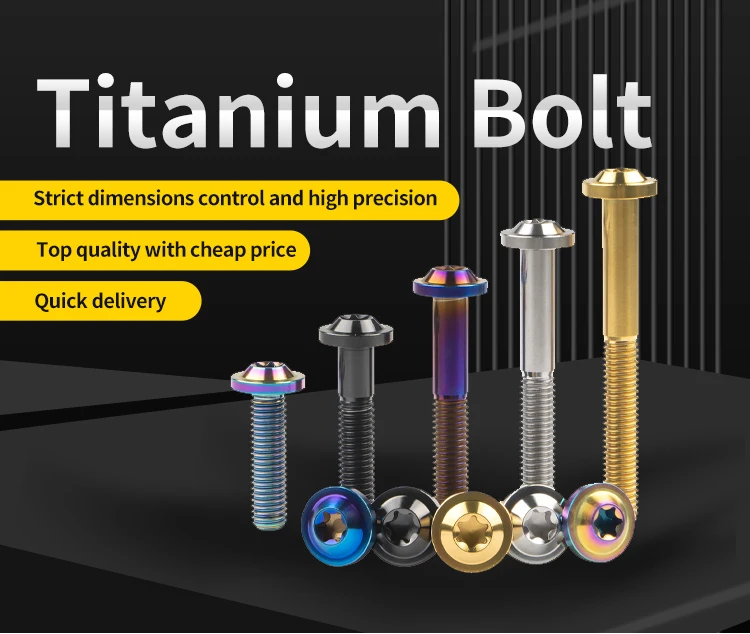 Grade 5 Titanium Screws Torx Head Bolt And Nut Motorsport Button Head Titanium Bolt Screws