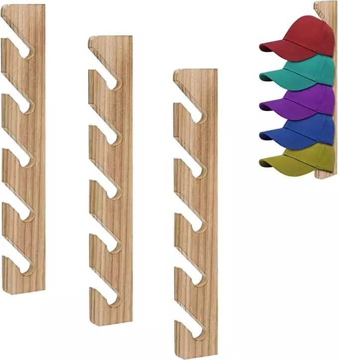 Wooden Hat Racks for Baseball hat for WallMount Baseball hat Organizer Hanger Closet Door Bedroom Entryroom Laundry