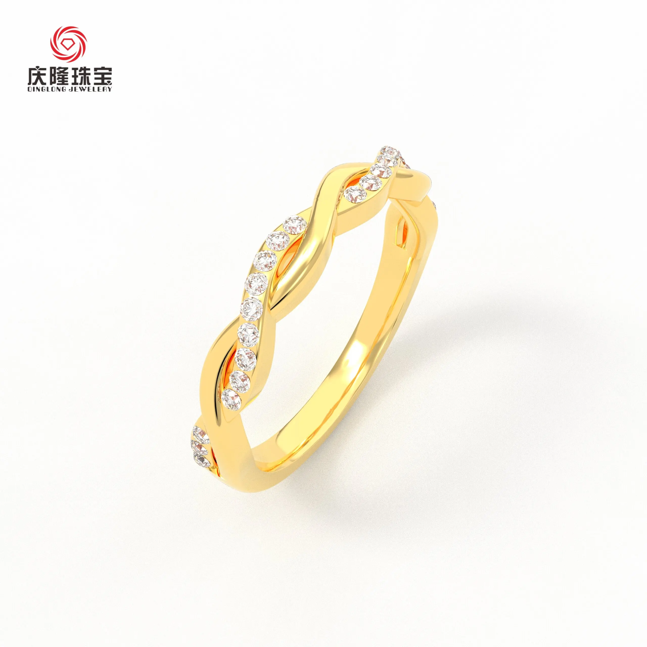 Twist Arm Fashion Adjustable Lab Grown Diamond Finger Ring New for Engagement Arrival 14k/10k Gold White/rose Color CLASSIC IGI