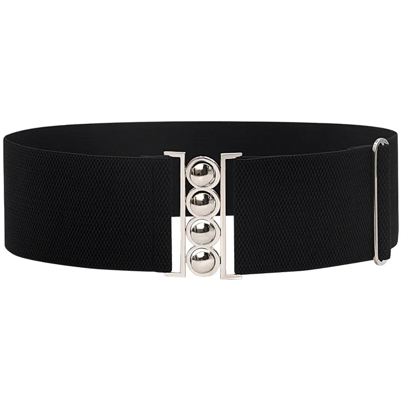 Женский эластичный ремень с металлической пряжкой