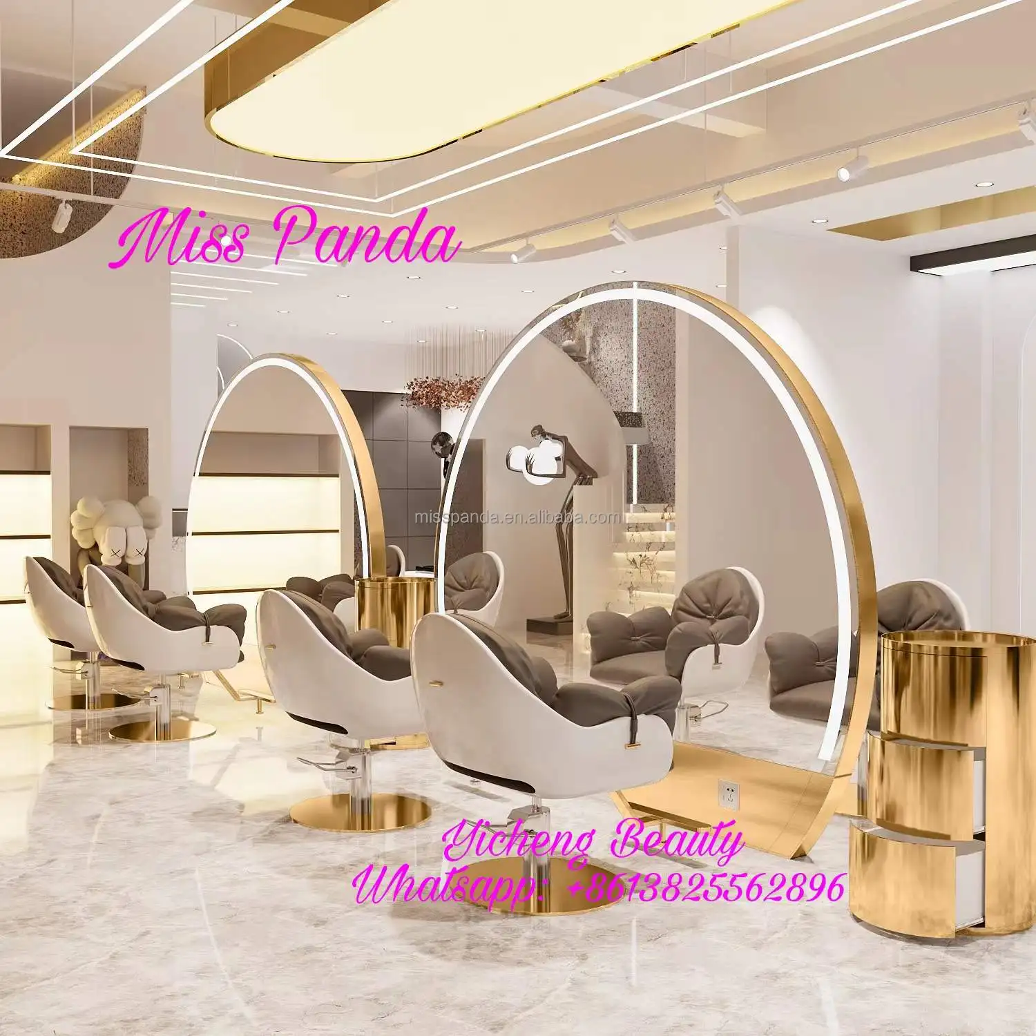 Yicheng Hair Styling With Led Light Salon Floor Mirror Hair Salon Station Mirror salon station with led mirror with cheap price