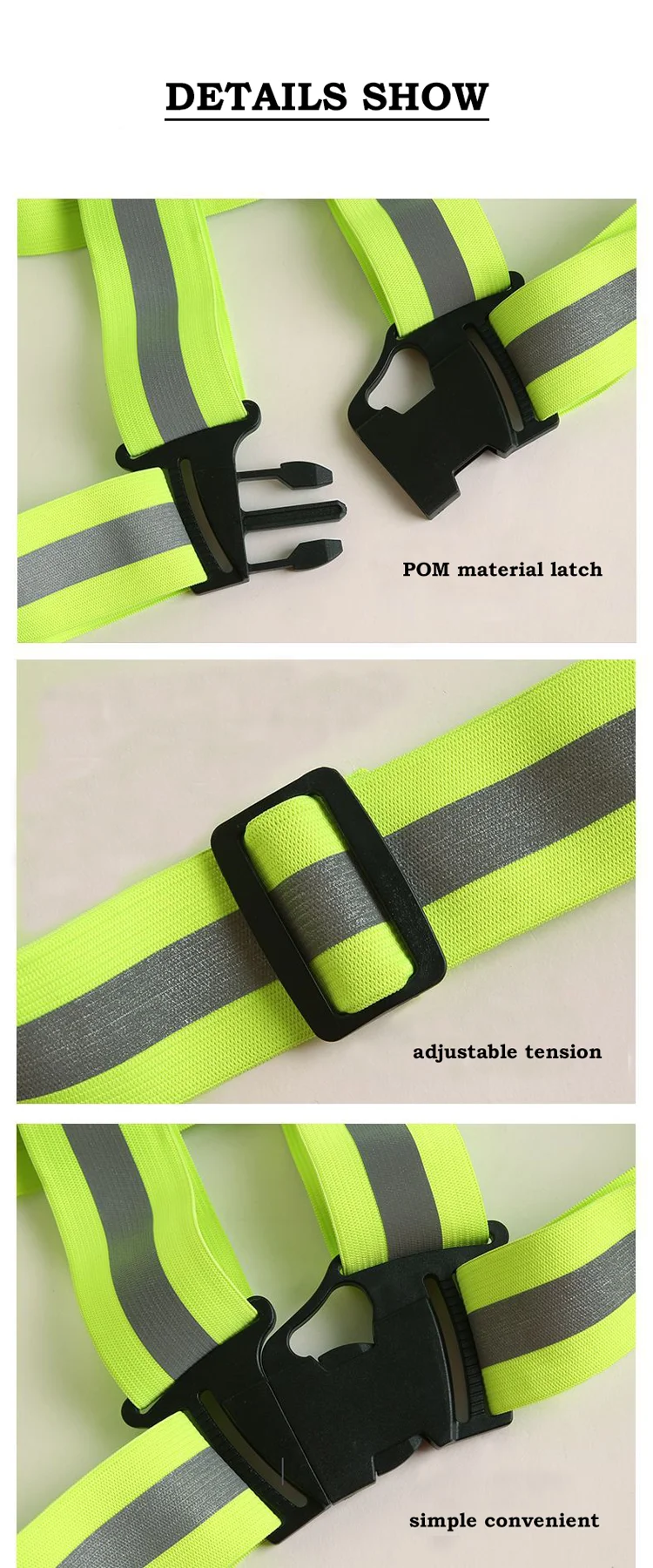 Reflective Safety Vests Running Vest Strap Bands Belt High Elasticity Visibility Outdoor Cycling Clothes Straps