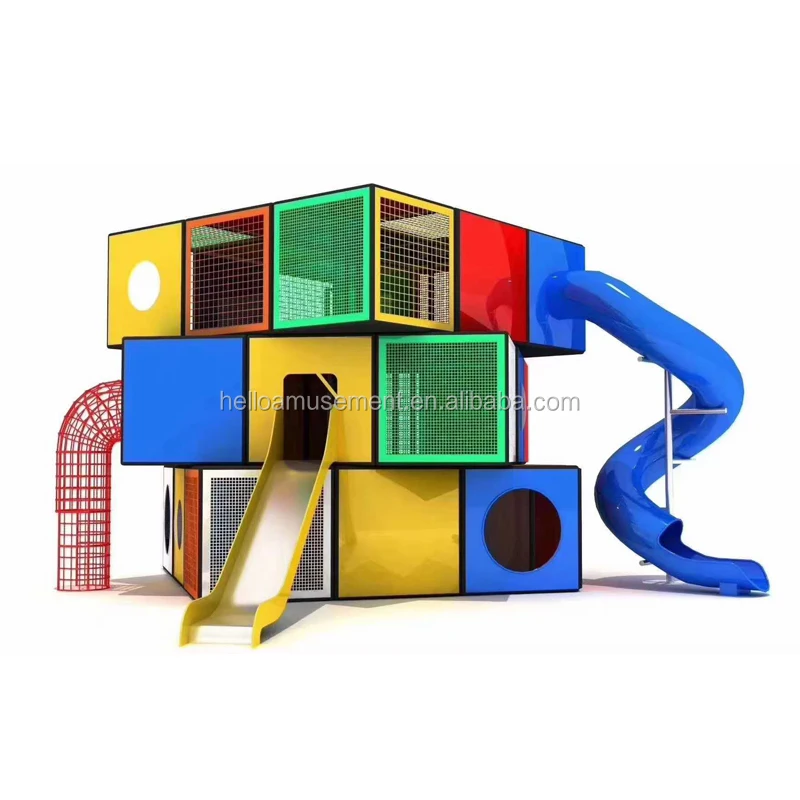 Teenager Exciting Games Maze Adventure Playground Hula Wall Large Slide Kids Outdoor Park Playground